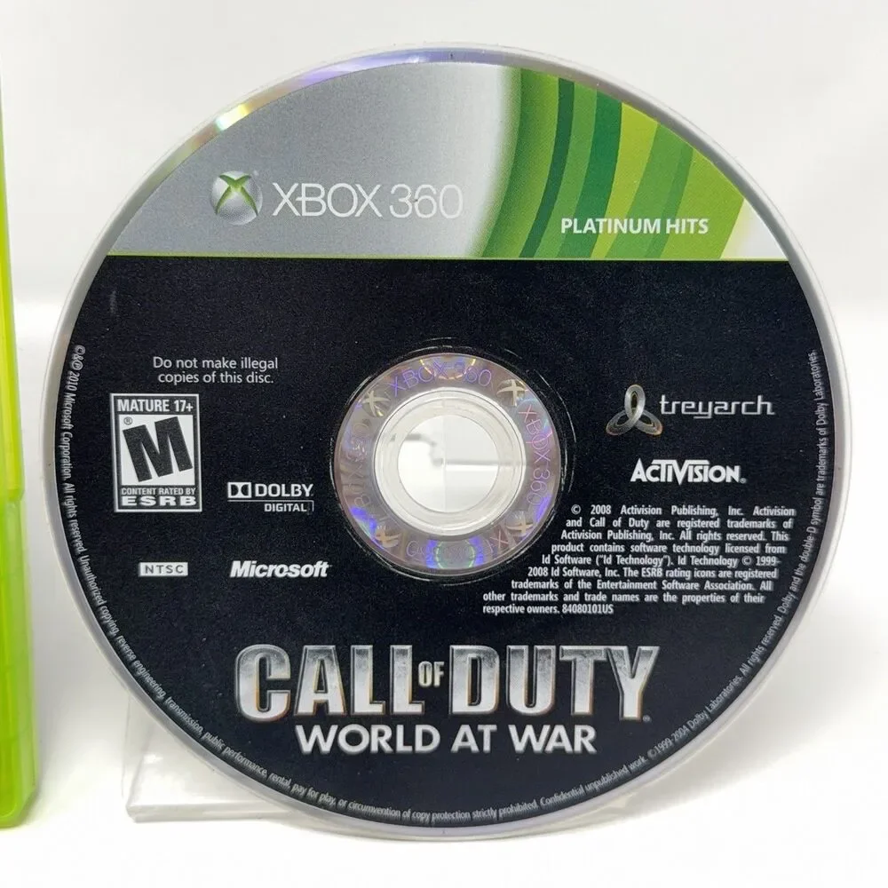Call of Duty World at War Microsoft Xbox 360 2008 Platinum Hits CIB Tested